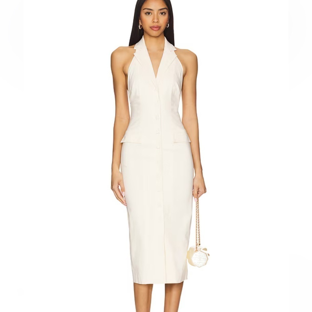 Stone Cold Fox REVOLVE Chelsea Midi Dress Ivory
Cream halter NWT S